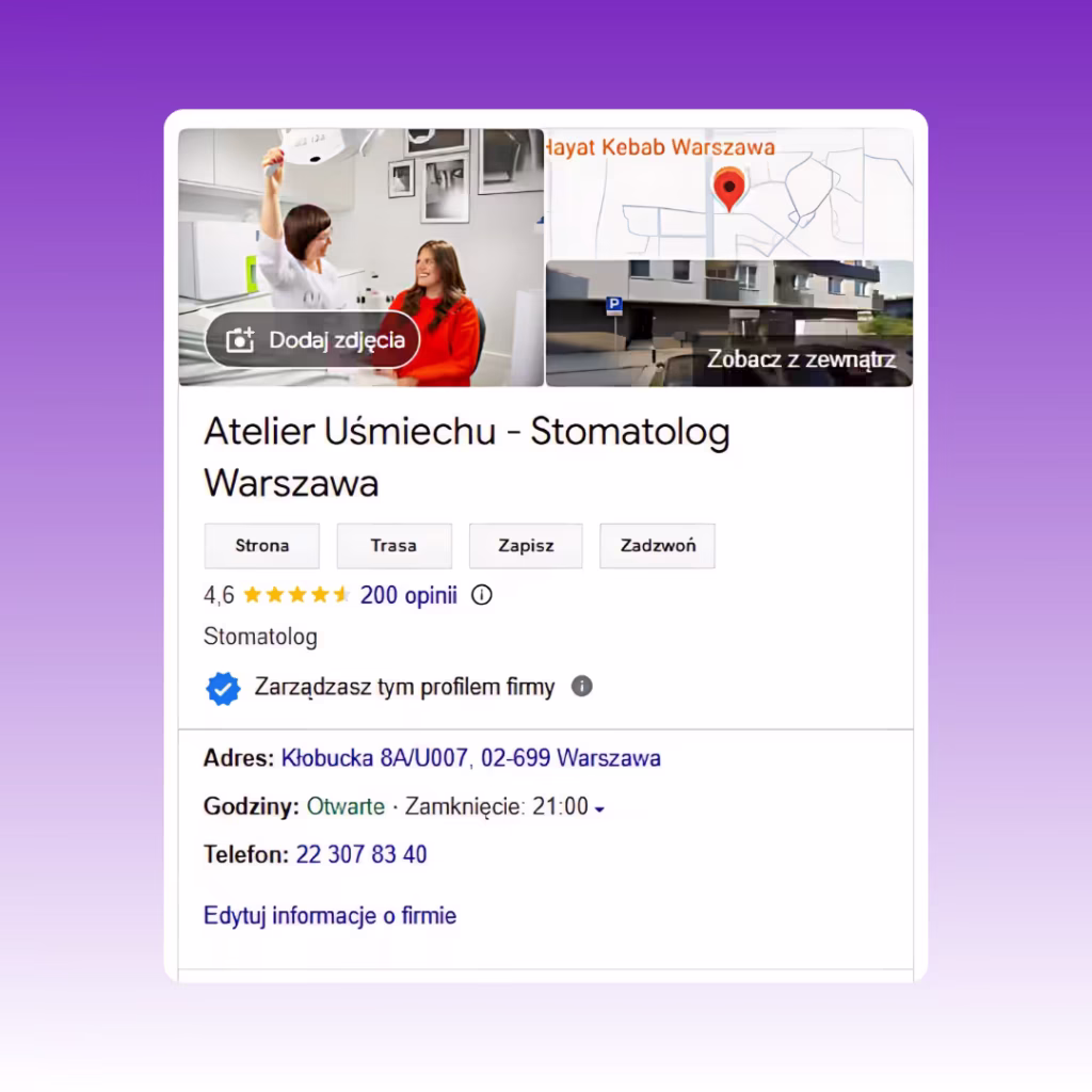 Atelier Uśmiechu Podgląd wizytówki Google