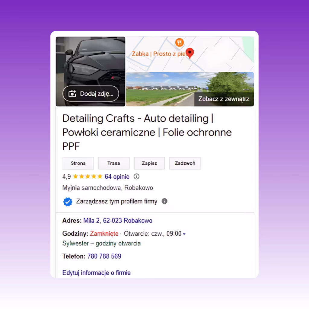 DC Crafts Podgląd wizytówki Google
