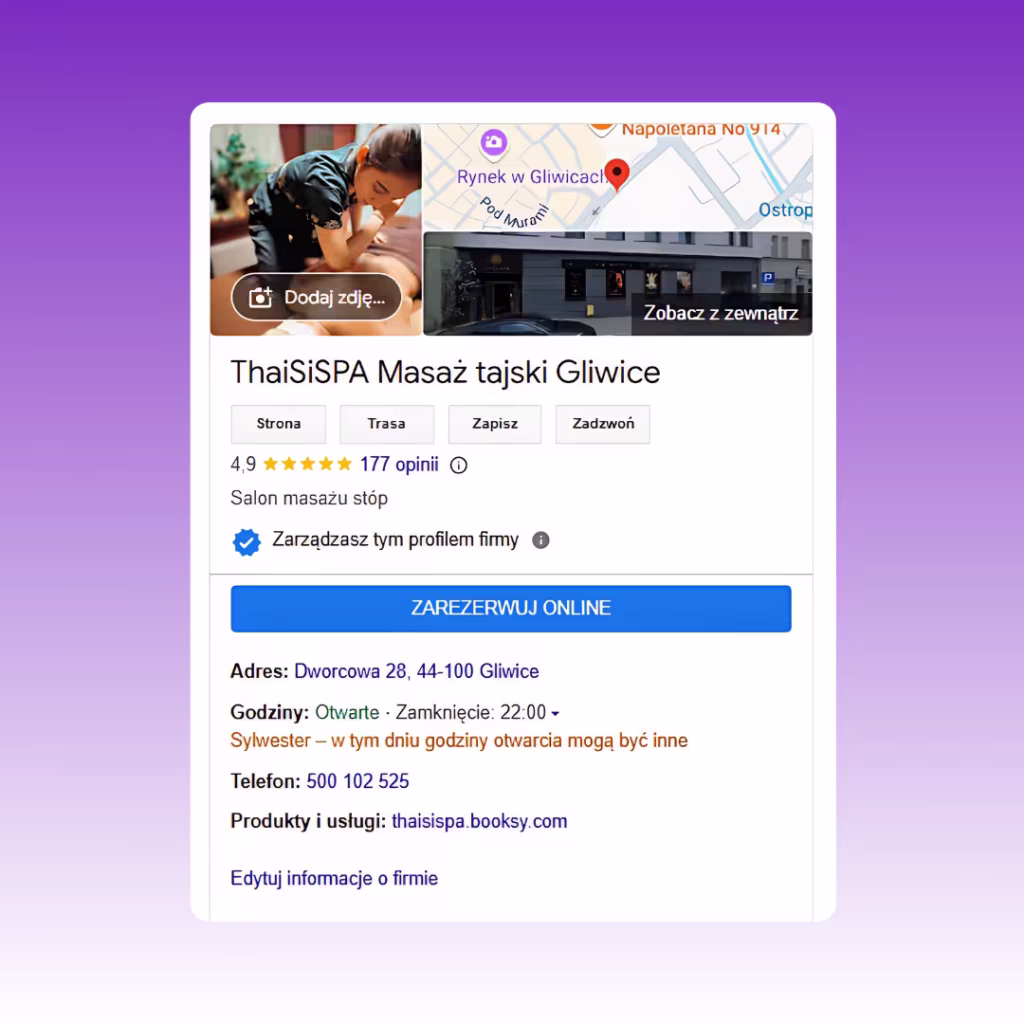 ThaiSiSPA_ Podgląd wizytówki Google