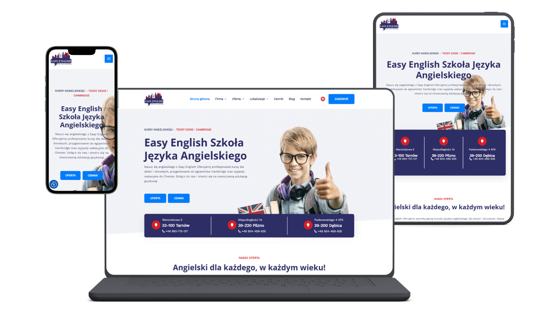 Nasze realizacje - podgląd stron WWW easy-english.edu.pl