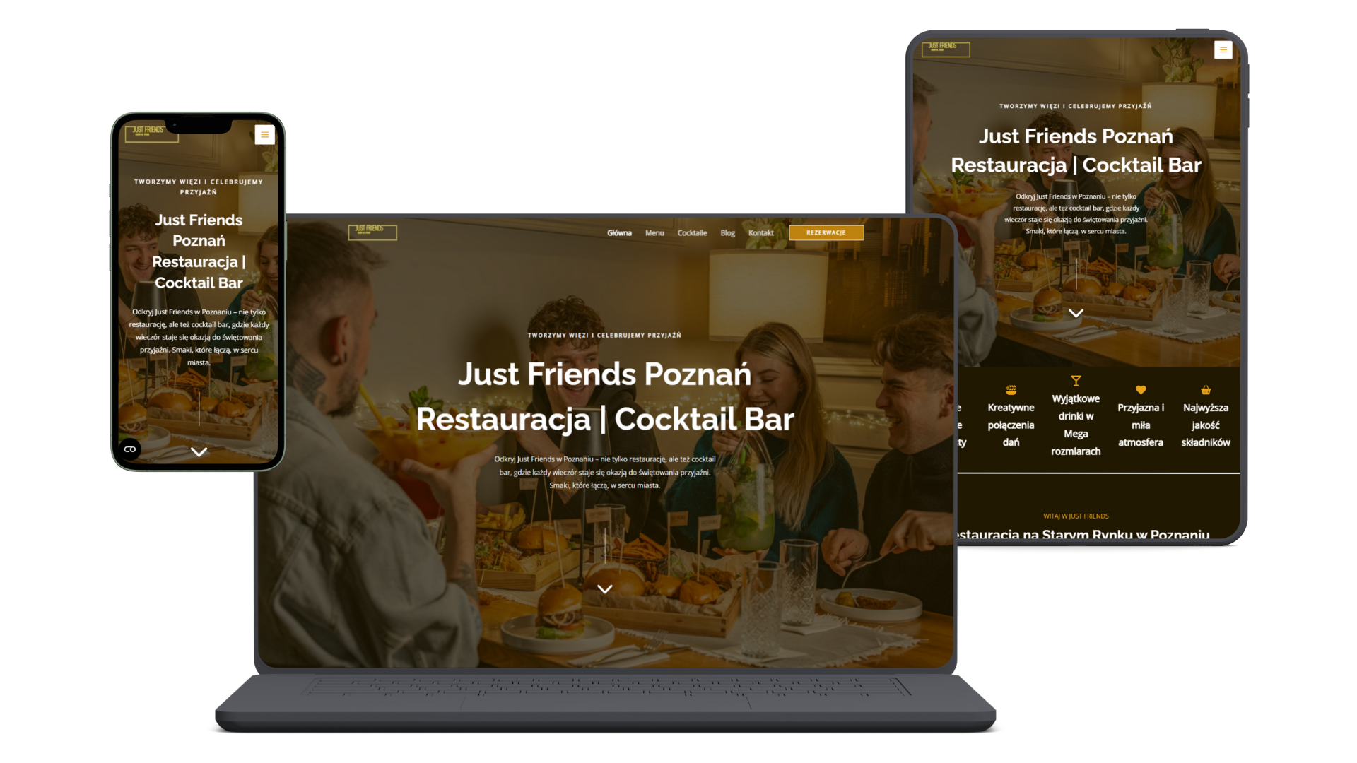 Nasze realizacje - podgląd stron WWW justfriends-restauracja-poznan.pl
