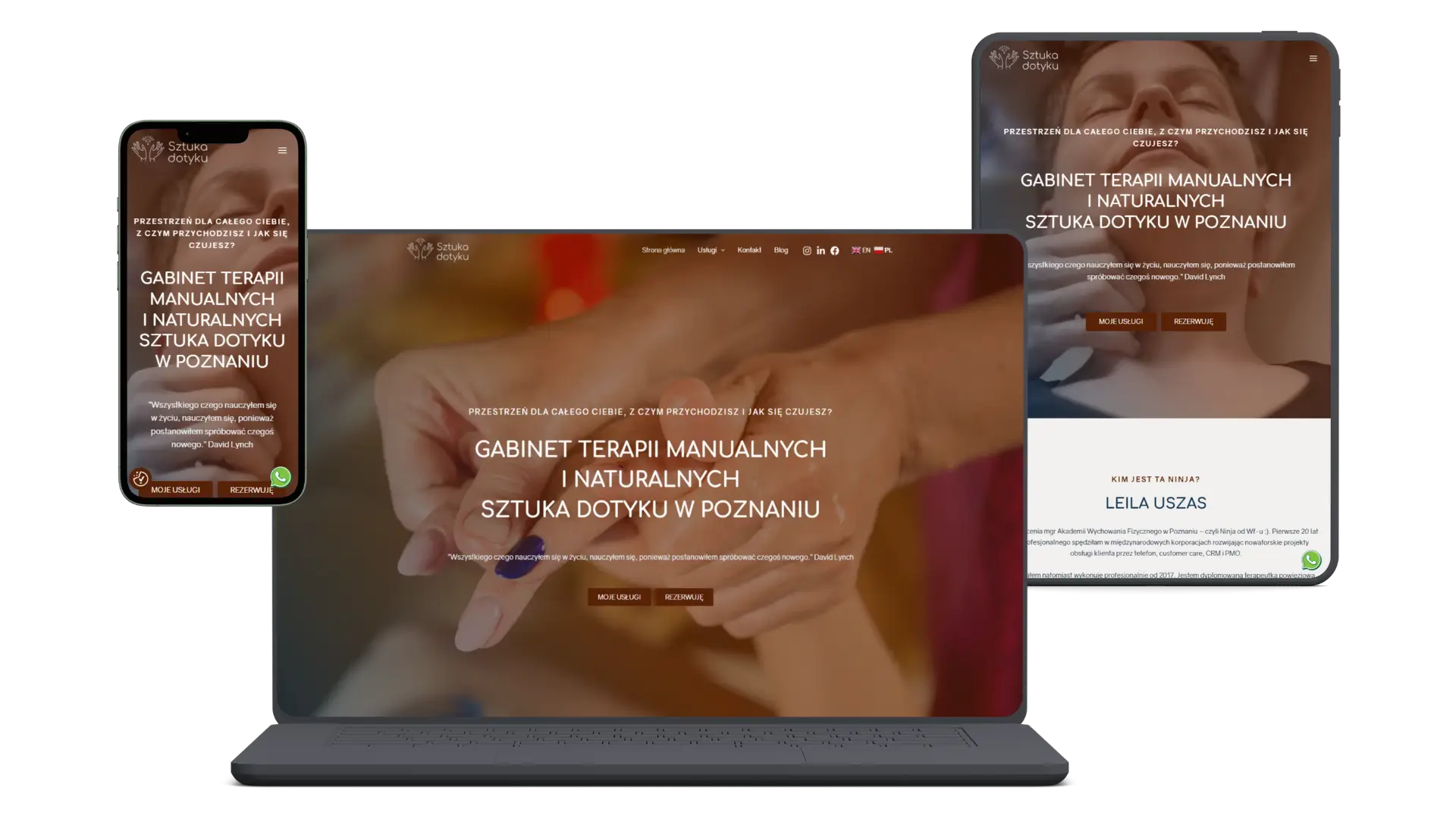 Nasze realizacje - podgląd stron WWW sztukadotyku.pl